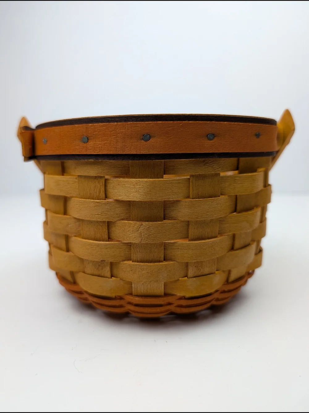 Longaberger Little Pumpkin Basket/Stem Lid/Leaves Liner/Protector, Vintage 1997 - Picture 6 of 10
